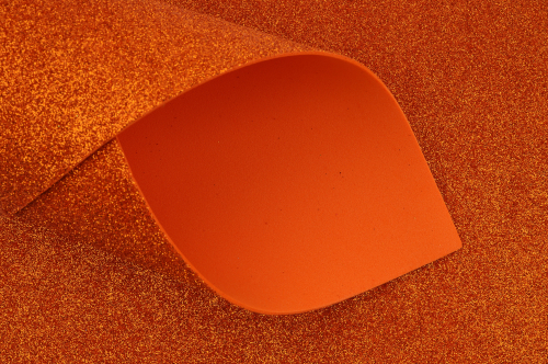 Фоамиран EVA глиттерный (оранжевый) 2мм 20см*30см, упак.10шт В наличии