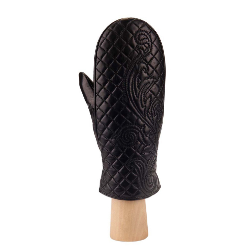 Перчатки жен. 100% нат. кожа (ягненок), подкладка: мех, FABRETTI 9.9-1f black