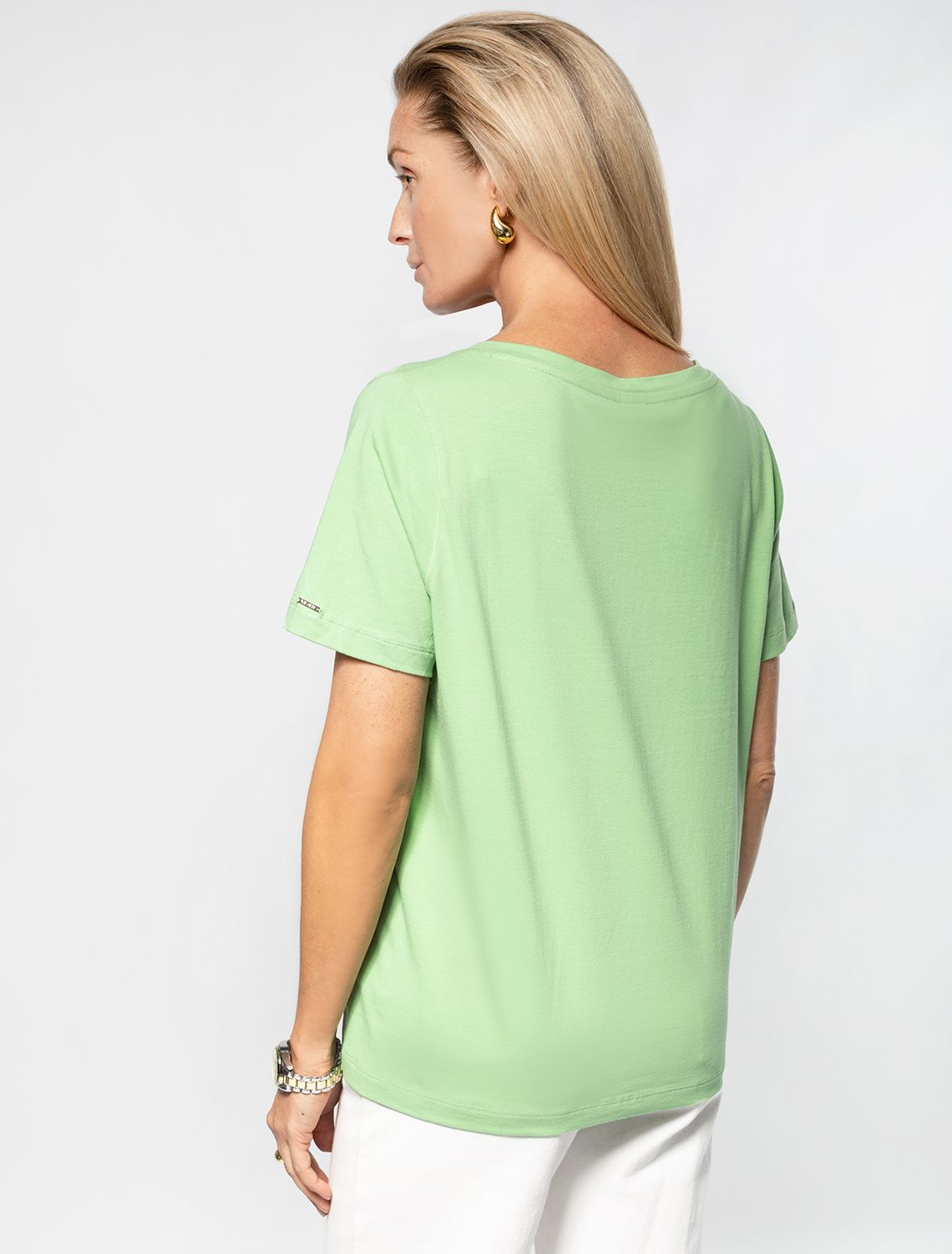 Футболка из премиального хлопка с эластаном D49.919 фисташковый