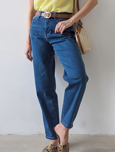 Ст.цена 2390р Плотно прилегающие джинсы mom-fit D54.243 синий