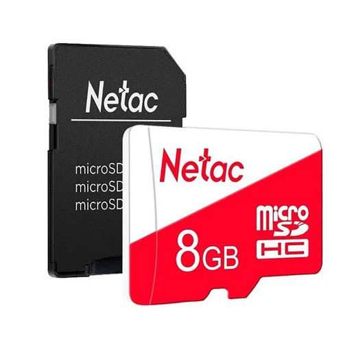 Карта флэш-памяти MicroSD 8 Гб Netac P500 Eco + SD адаптер (Class 10)