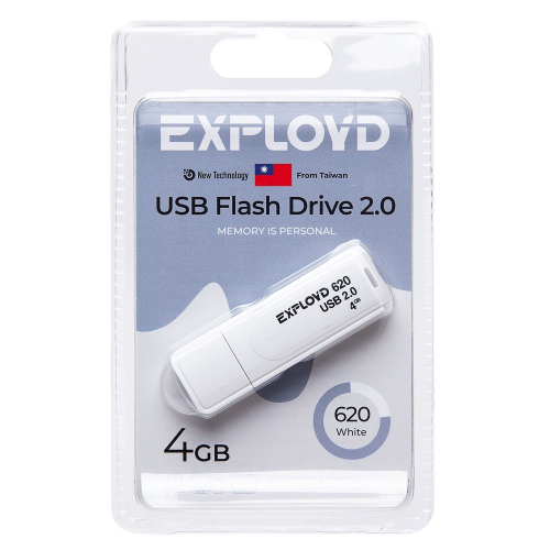 Флэш накопитель USB 4 Гб Exployd 620 (white)