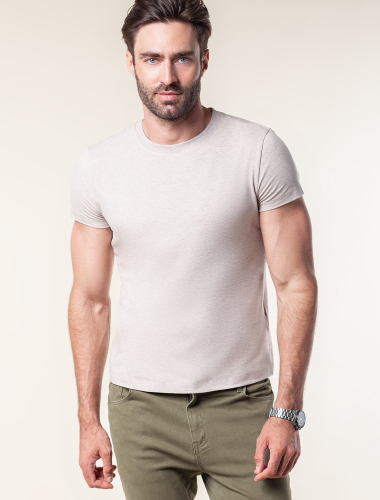Футболка slim fit из премиального хлопка с эффектом меланж