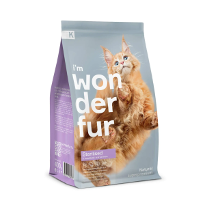 Wonderfur  K Сухой полнорационный корм для взрослых стерилизованных кошек с Индейкой и Ягненком,  (400 г)