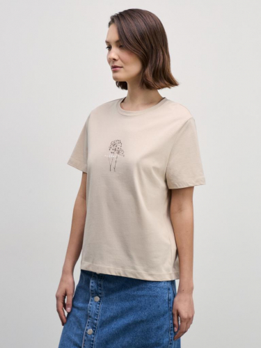 футболка женская бежевый меланж