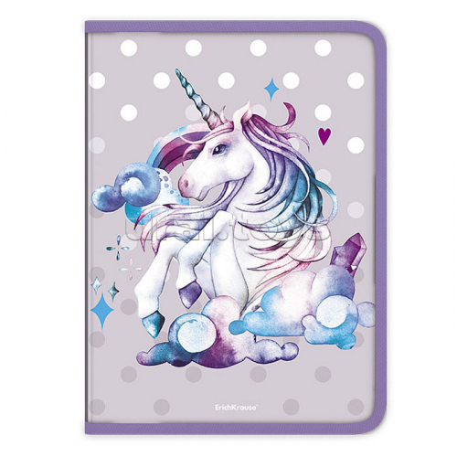 Папка для тетрадей на молнии пластиковая Dream Unicorn, A4