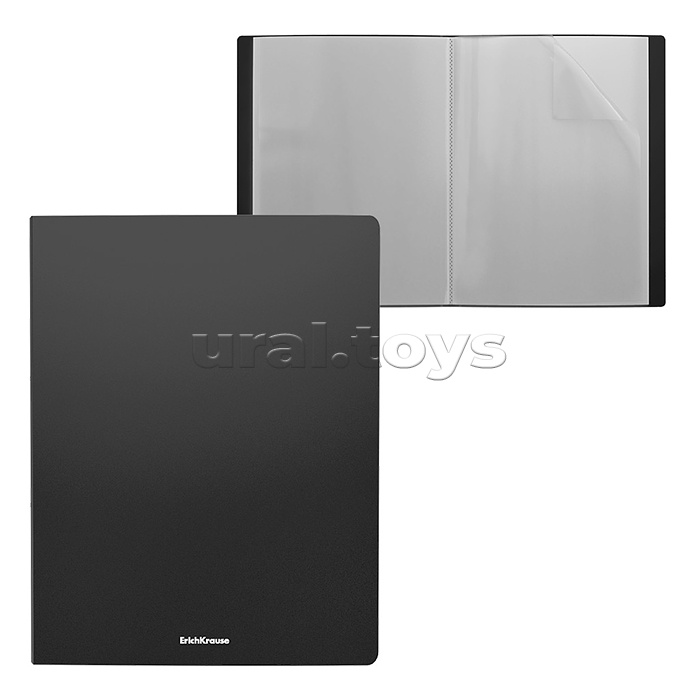 Папка с 10 вкладышами пластиковая Matt Classic, A4, черный