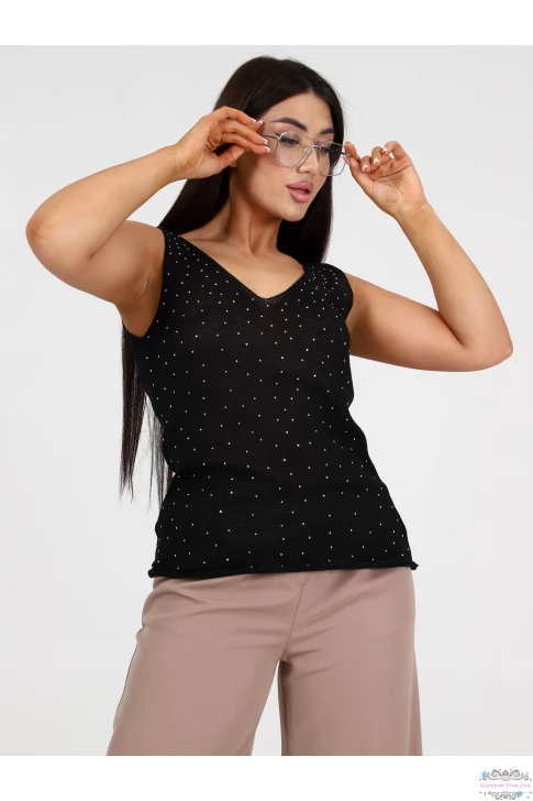 Топ женский ТВ-2.01 стразы черный