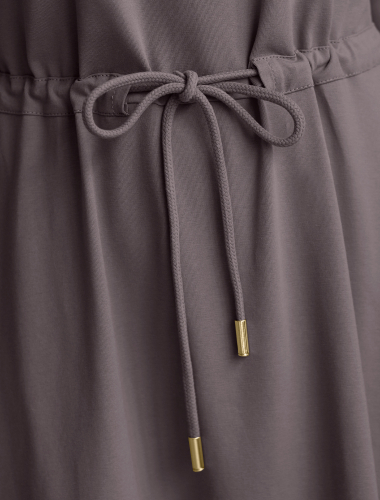 Платье с цельнокроеным рукавом из премиального хлопка D42.109 серый
