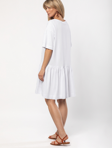 Платье из премиального хлопка с эластаном D42.107 белый