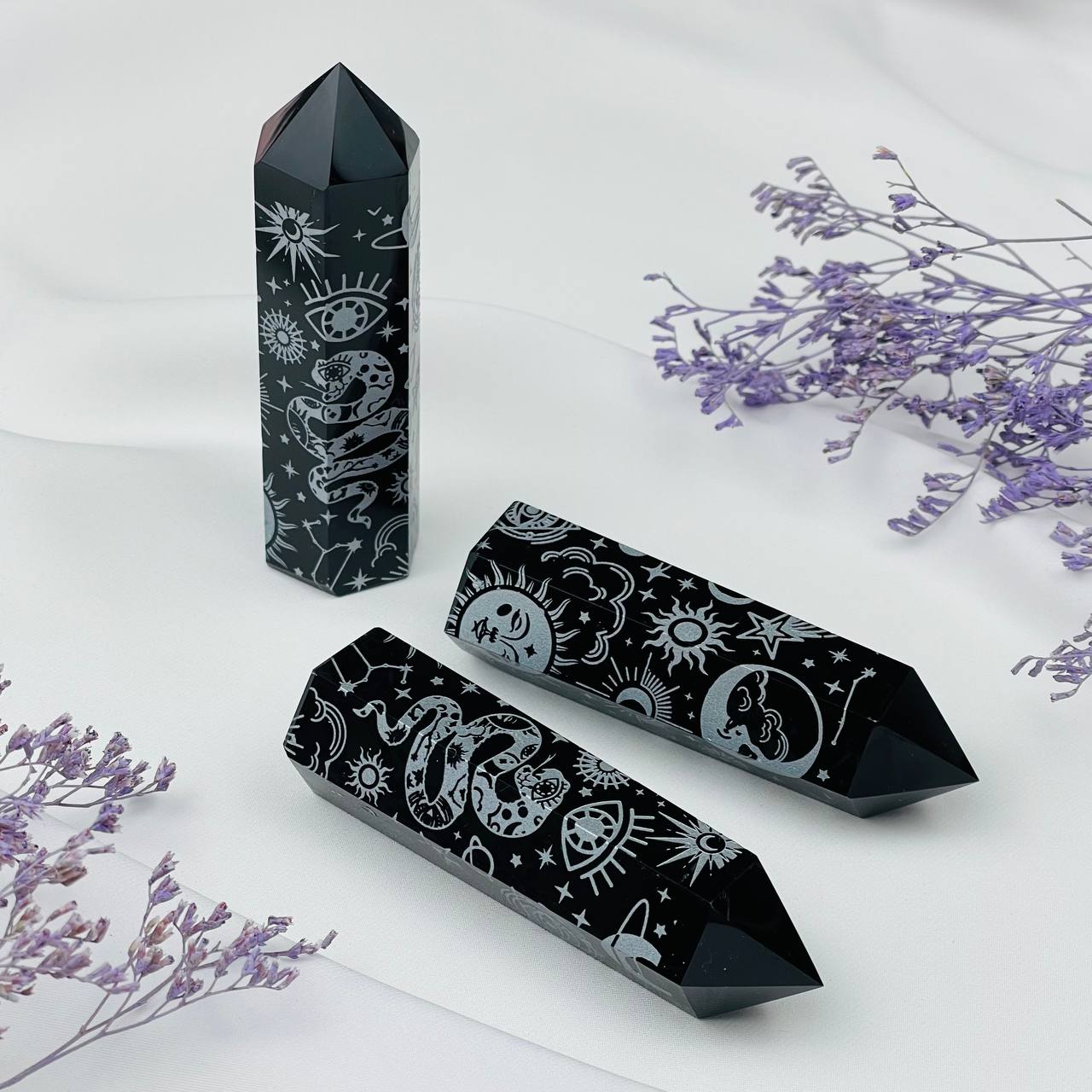 Радуга Самоцветов Кристалл из Обсидиана