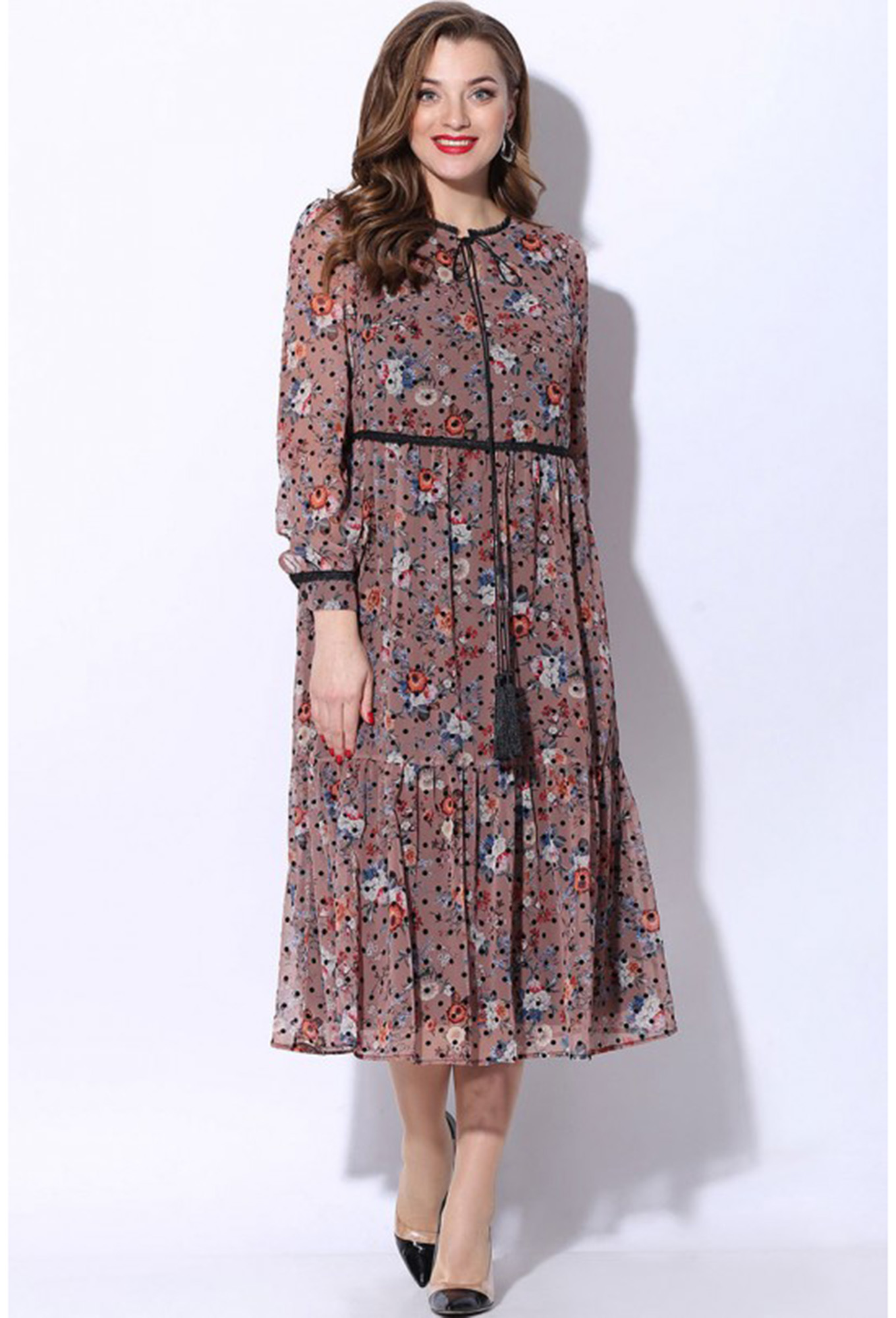 ст. цена2499руб.! Платье Lenata 11072 розовый с черным