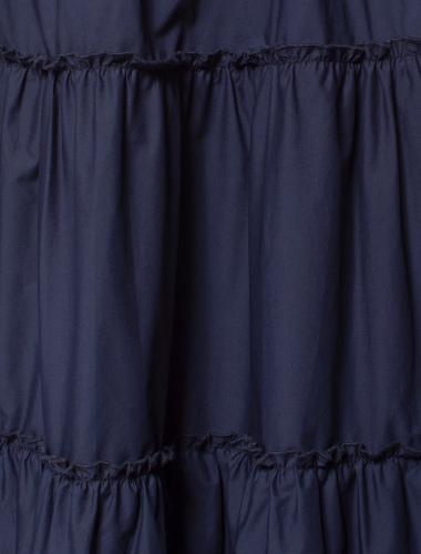 Пышная юбка из плотного поплина D26.177 темно-синий