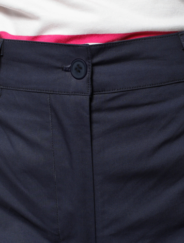 Широкие прямые брюки из плотного поплина D24.204 темно-синий