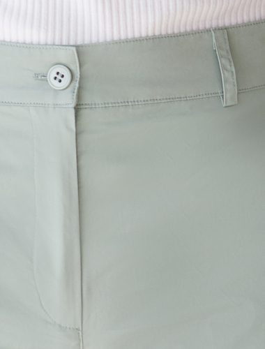 Широкие прямые брюки из плотного поплина D24.204 светло-оливковый