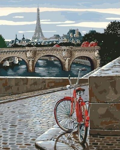 Картины по номерам Франция и велосипед