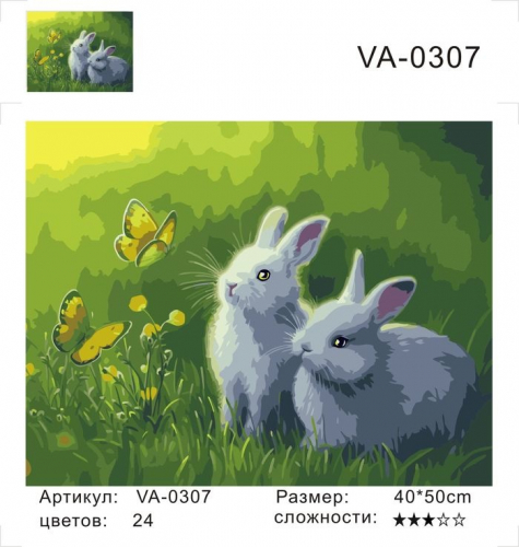 Картины по номерам Два кролика