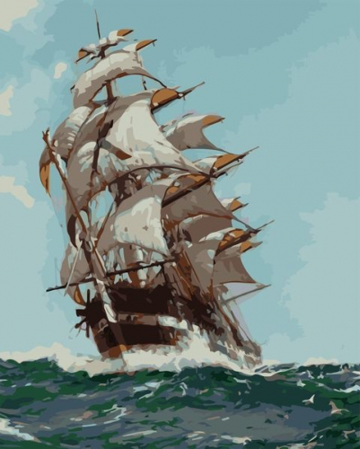 Картины по номерам Корабль на волнах