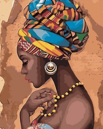 Картина по номерам 40х50 Африканская девушка