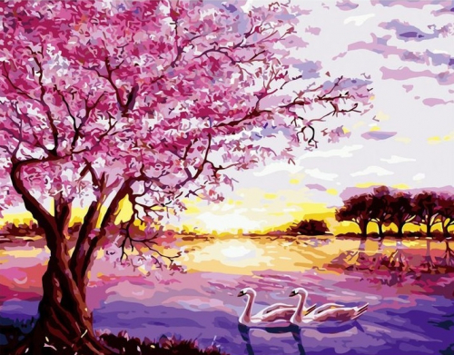 Картины по номерам Пурпурное озеро
