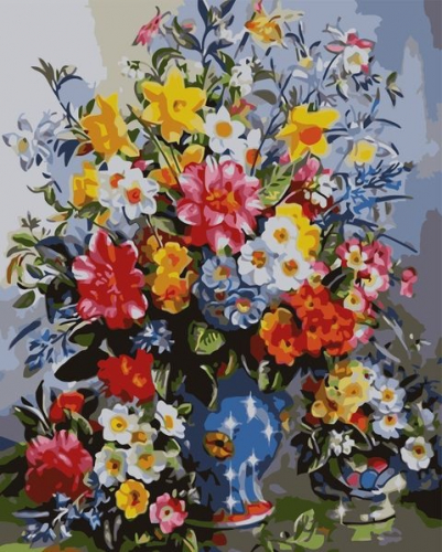 Картина по номерам 40х50 Весенние цветы