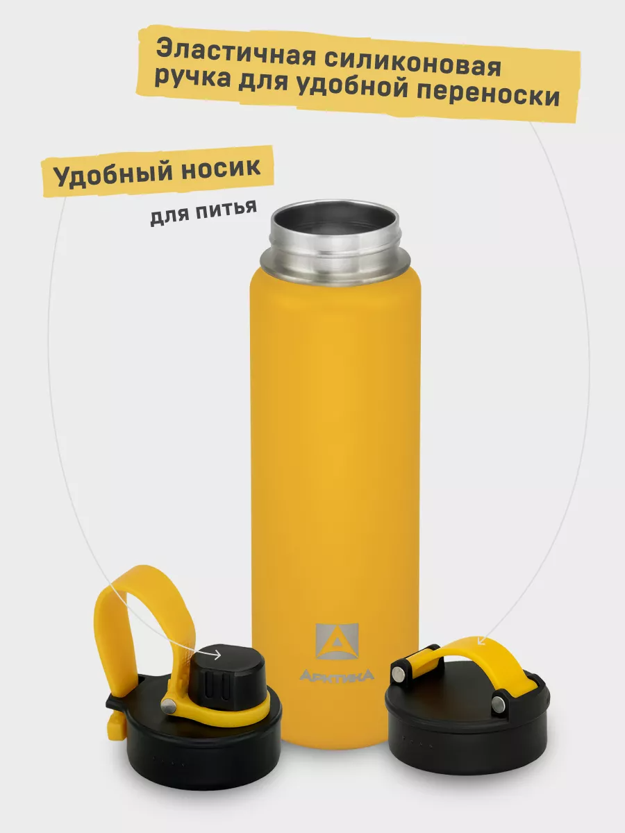 708-700S термос бутылка желтая текстурная