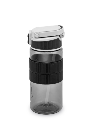     722-550 Бутылка тритановая 550 мл, черная, с манжетом и питьевой трубочкой