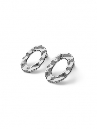 Серебряные серьги-кольца «Слияние» мини