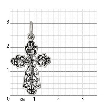 2-078-3 Крест из серебра частичное чернение литье