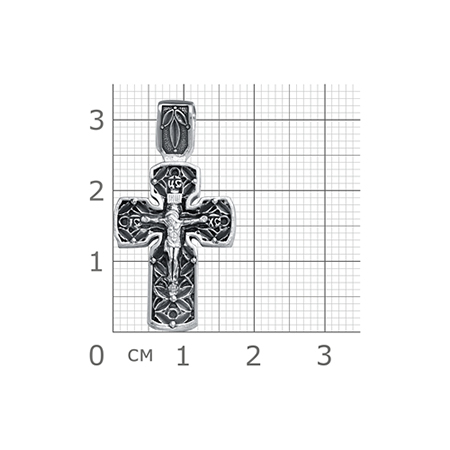 2-432-3 Крест из серебра частичное чернение литье