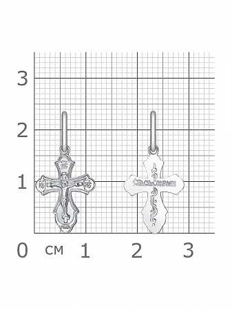 1-236-1.55 236.55 крест из серебра штампованный белый