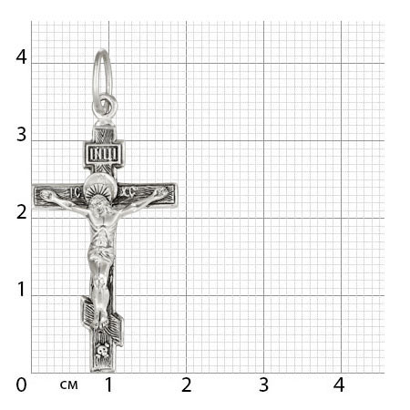 2-066-3 Крест из серебра частичное чернение литье