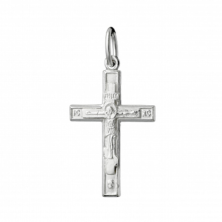 1-010-1.55 010.55 крест из серебра штампованный белый