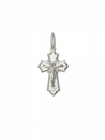 1-016-1.55 016.55 крест из серебра штампованный белый
