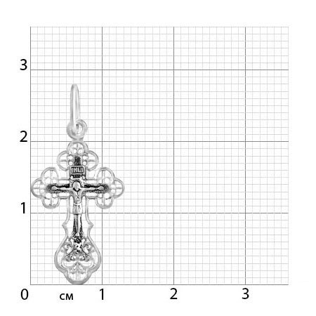 2-116-3 Крест из серебра частичное чернение литье