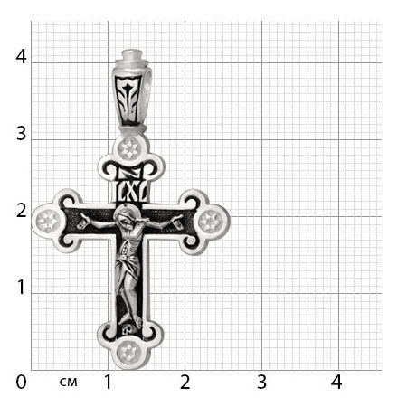 2-072-3 Крест из серебра частичное чернение литье
