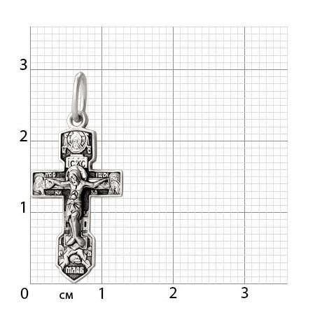 2-191-3 Крест (Свт.Николай) из серебра частичное чернение литье