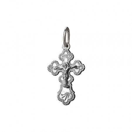 1-157-8.55 157.55 крест из серебра штампованный родированный