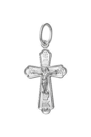 1-175-1 крест из серебра штампованный белый