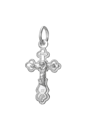 1-182-1 крест из серебра штампованный белый
