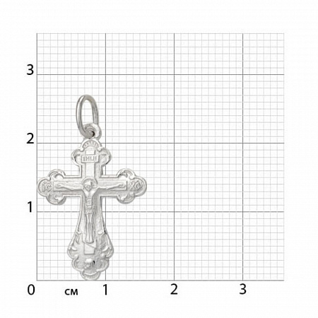 1-220-1.55 220.55 крест из серебра штампованный белый