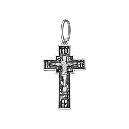 1-253-3 крест из серебра частично черненый штампованный
