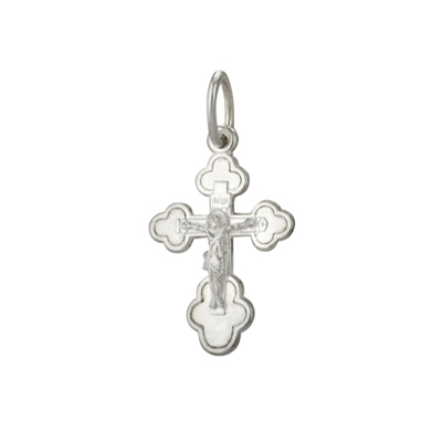 1-020-1.55 020.55 крест из серебра штампованный белый