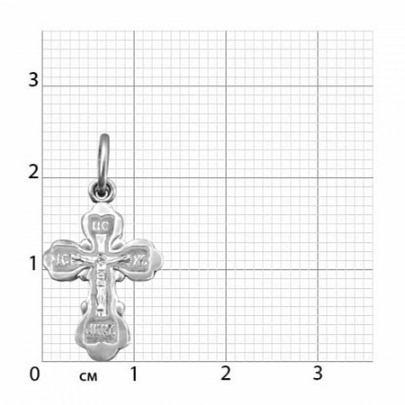 1-094-1.55 094.55 крест из серебра штампованный белый