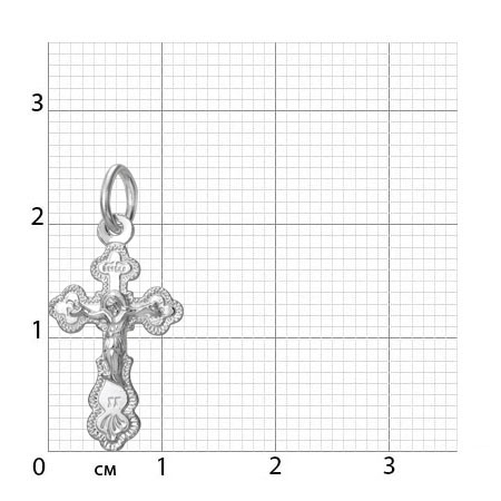 1-182-1 крест из серебра штампованный белый