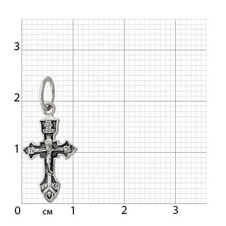 2-057-3 Крест из серебра частичное чернение литье