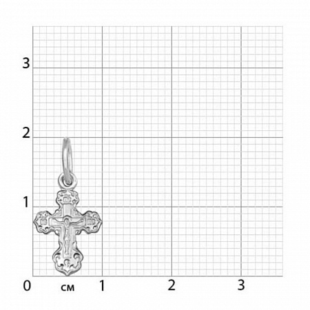 1-116-1.55 116.55 крест из серебра штампованный белый