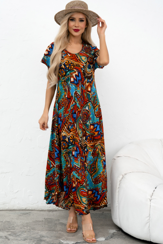 Платье Магия лета (коричневый/синий) Р11-867/32