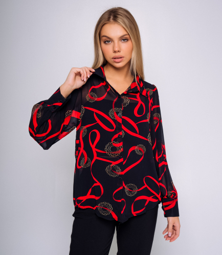 Ст.цена 640руб.Рубашка #КТ873 (2)-2, чёрный,красный