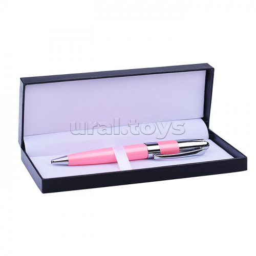 Ручка шариковая с поворотным механизмом SPIRIT P, синяя, пулевидный пиш.узел 0,7 мм, корпус металлический, сменный стержень 99 мм типа Parker, подарочная упаковка